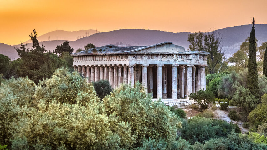 El Ágora de Atenas vista de lado